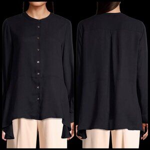 Harshman Ornella Navy Draped Button Tunic Plus 2X NWT